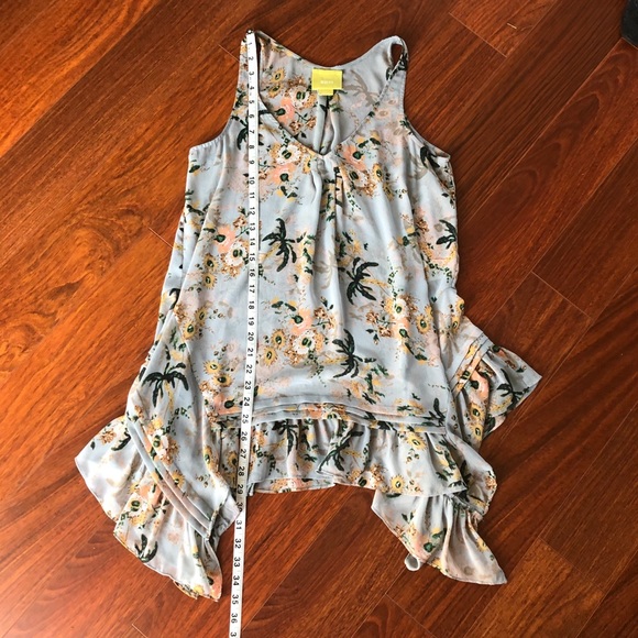 Maeve Anthropologie Floral Ruffled Shirt Dress - Picture 2 of 6